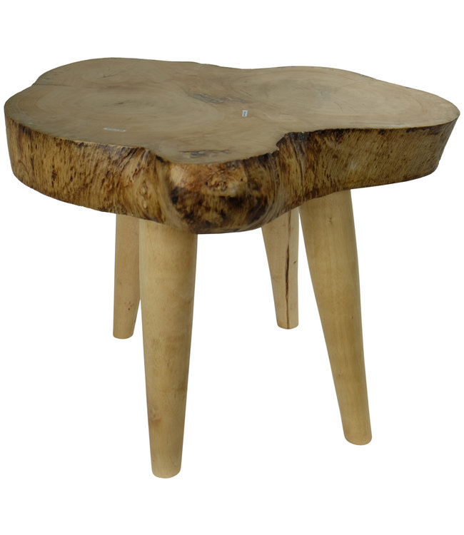 Mesa Auxiliar Tailandesa de Madera de Mango Hecha a Mano Natural