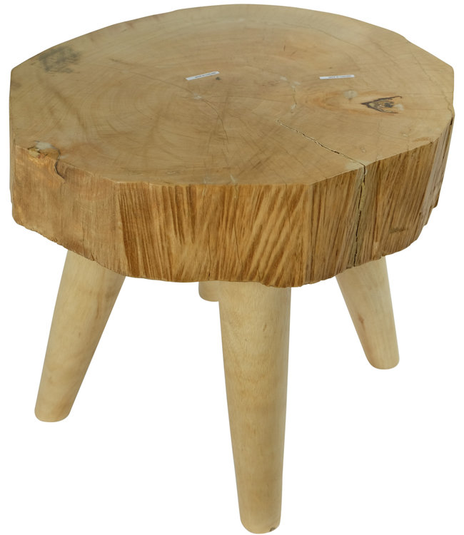 Mesa Auxiliar Tailandesa de Madera de Mango Hecha a Mano Natural