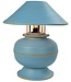 Lampe de Table en Bambou Spirale Fait Main Bleue 37x37x40cm