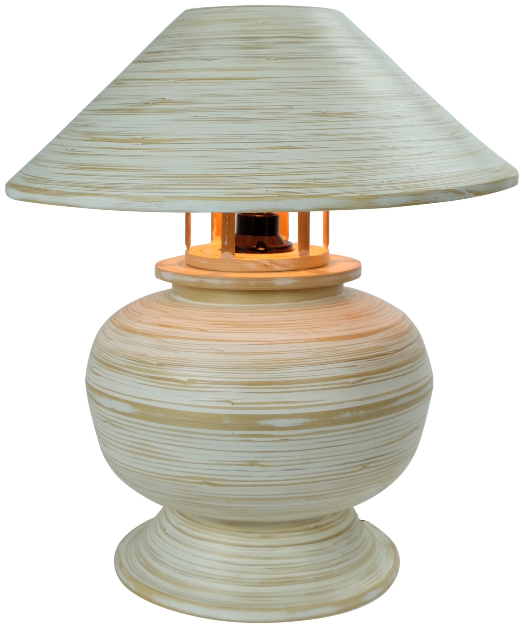 Lampada da Tavolo in Bambù a Spirale Fatta a Mano Marrone Lampada da Tavolo in Bambù a Spirale Fatta a Mano Marrone
