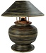 Fine Asianliving Lampada da Tavolo in Bambù a Spirale Fatta a Mano Nera 37x37x40cm