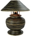 Lámpara de Mesa Espiral de Bambú Hecha a Mano Negra D.37xA40cm