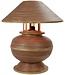 Fine Asianliving Lampada da Tavolo in Bambù a Spirale Fatta a Mano Marrone 37x37x40cm