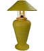 Tischlampe Bambus Spirale Handgefertigt Gelb 40x40x65cm