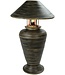 Tischlampe Bambus Spirale Handgefertigt Schwarz 40x40x65cm