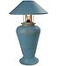 Tischlampe Bambus Spirale Handgefertigt Blau 40x40x65cm