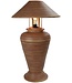 Bamboo Table Lamp Spiral Handmade Brown D40xH65cm