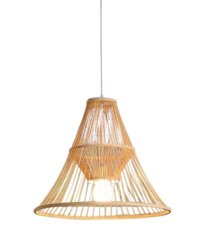 Lampe á Suspension en Bambou Fait Main - Maycee L49xP49xH49cm