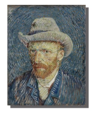 Fine Asianliving Schilderij Wall Art Canvas Print 70x90cm Portret van Gogh Handgemaakt Giclee