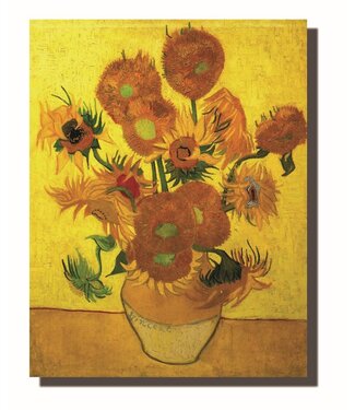 Fine Asianliving Wandkunst Leinwanddruck 70x90cm Sonnenblumen Van Gogh Handverschönert Giclée Handgefertigt