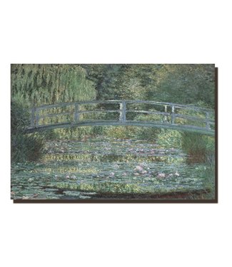 Fine Asianliving Stampe su Tela 120x80cm Claude Monet Ponte su uno Stagno di Ninfee Giclée Arricchito a Mano