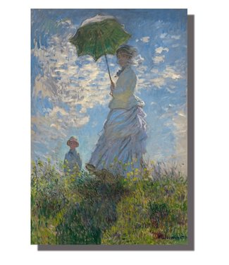 Fine Asianliving Arte de la Pared Impresión de La Lona 120x80cm Mujer Parasol Claude Monet Embellecido a Mano Giclee Hecho a Mano