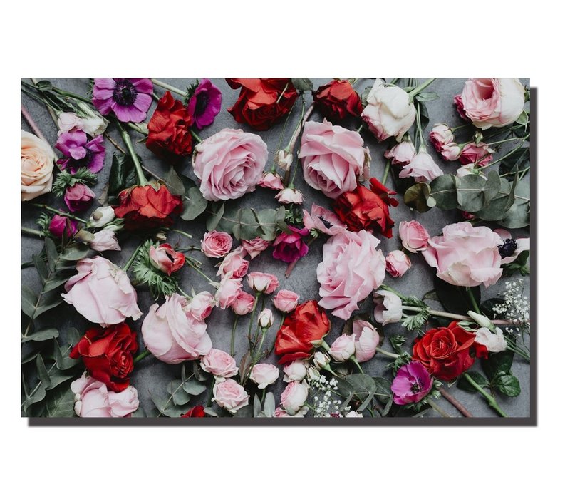 Arte de la Pared Impresión de la Lona 120x80cm Jardín de Rosas Giclee Adornado a Mano Hecho a Mano