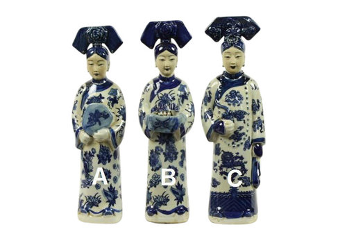 Fine Asianliving Figurina Di Porcellana Dell'Imperatrice Cinese Tre Concubine Statue Della Dinastia Qing Set Fatto a Mano/3