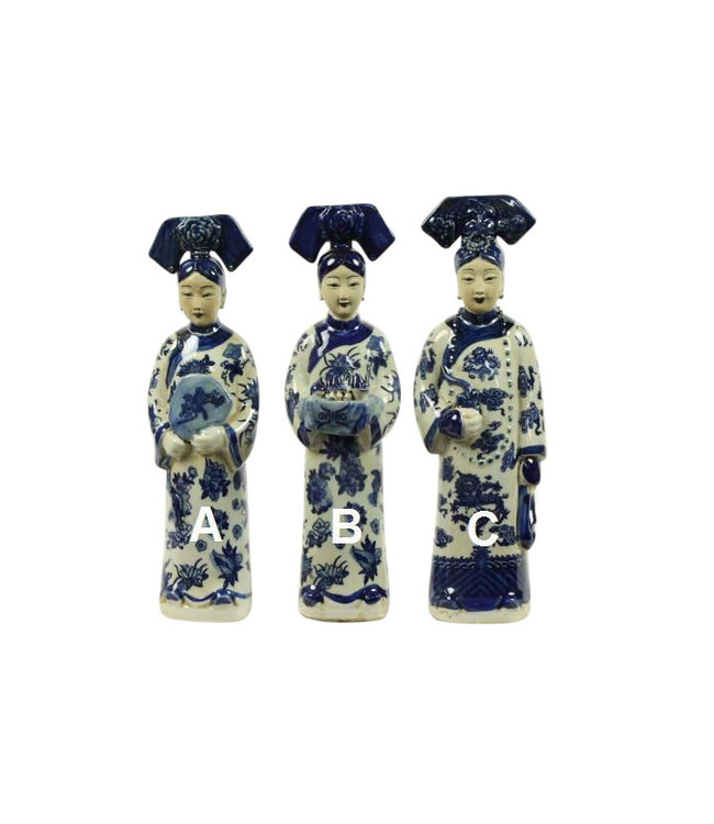 Estatuilla de Porcelana De La Emperatriz China, Tres Concubinas, Estatuas de La Dinastía Qing, Juego Hecho a Mano/3