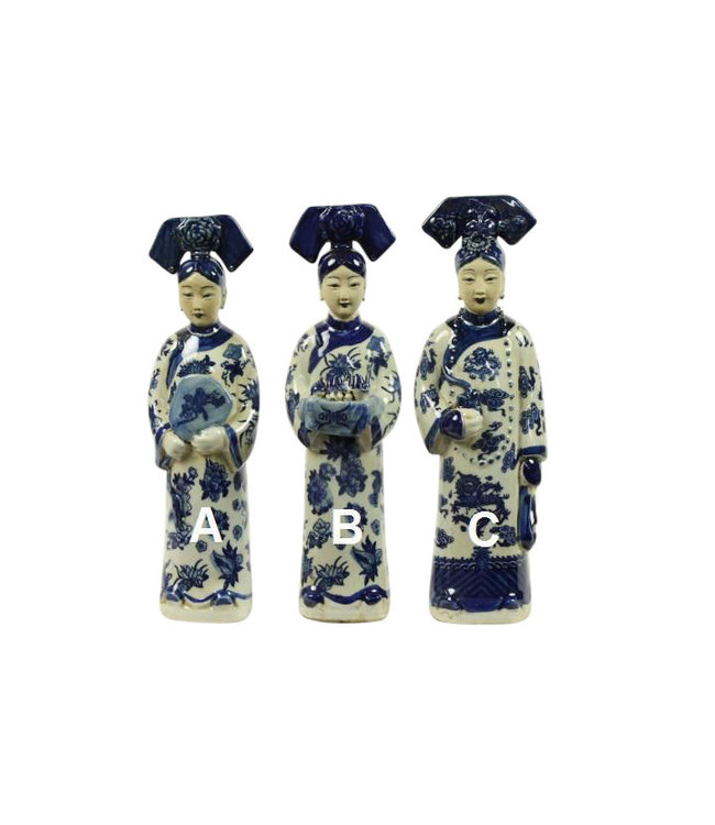 Figurina Di Porcellana Dell'Imperatrice Cinese Tre Concubine Statue Della Dinastia Qing Set Fatto a Mano/3