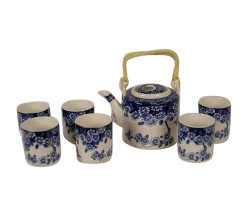 blue and white chinese tea cups