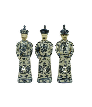 Fine Asianliving Chinese Emperor Porcelain Figurine Three Generations Qing Dynasty Statues Handmade Set/3 W12xD10xH42cm