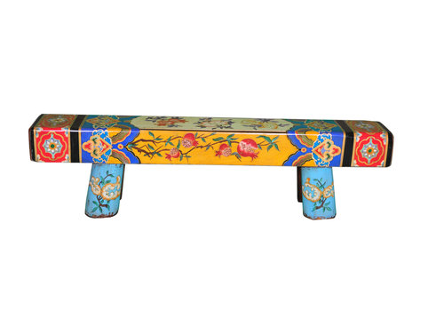 Fine Asianliving Chinese Bench Solid Wood Hand-painted W140xD28xH47cm
