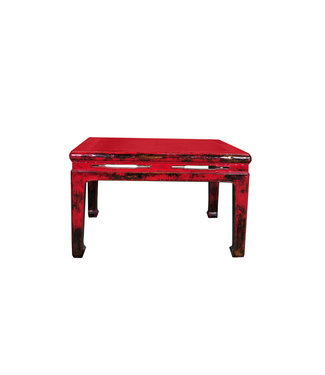 Fine Asianliving Tavolino Antico con Piano Tavolo in Marmo L79xP79xA49cm