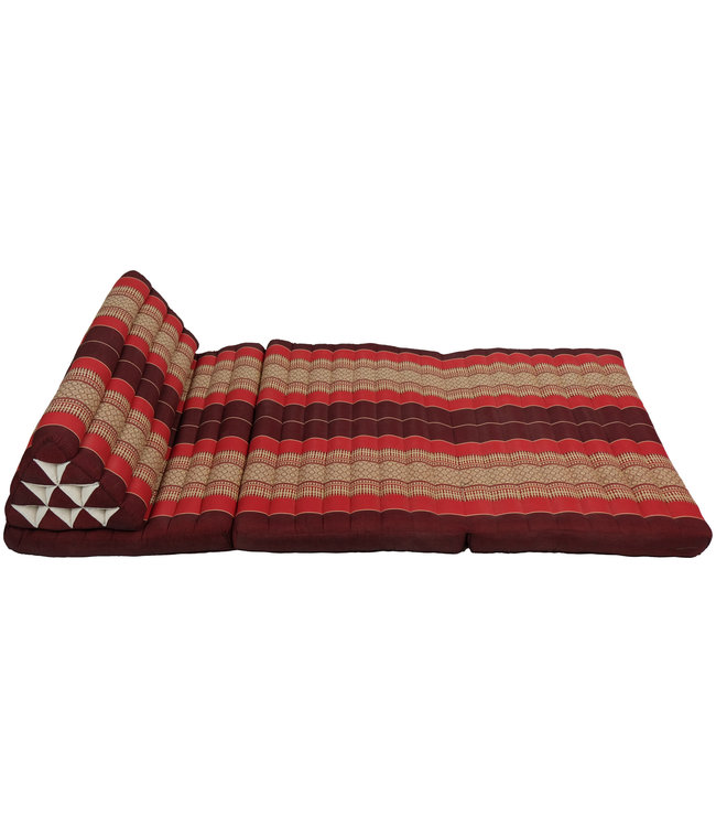 Coussin Thaï Triangulaire avec Matelas 3 Parties XXXL - 90x190cm - Bordeaux