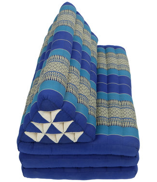 Fine Asianliving Colchón Tailandés de 3 Pliegues con Cojín Triangular Plegable 80x190x7cm XXXL Océano Azul