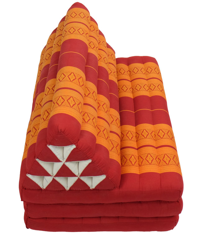 Coussin Thaïlandais Triangulaire Matelas 3 Parties XXXL 90x190cm Orange