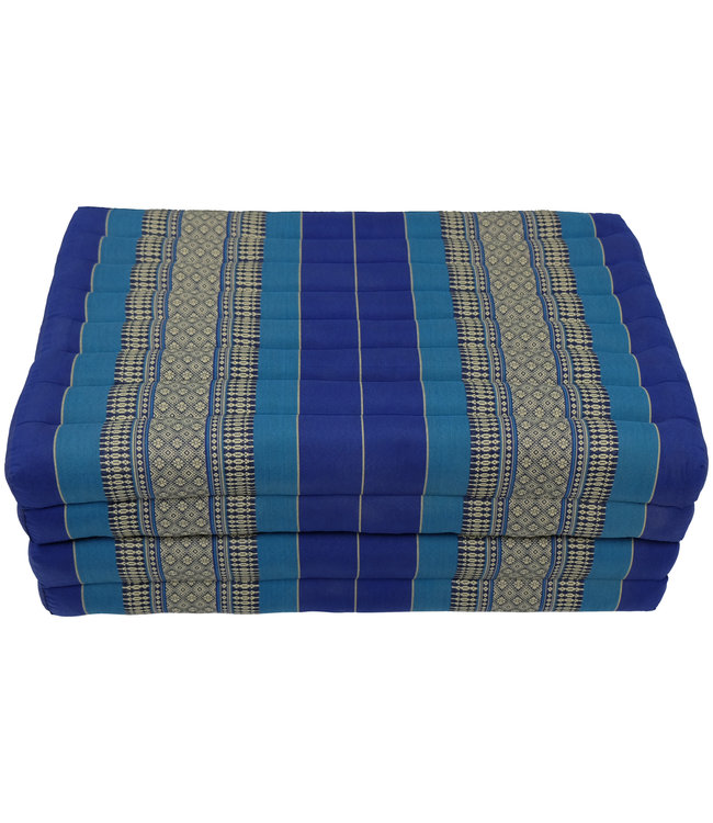 Matelas Thaï Pliable en Coton et Kapok XXXL - 80x200cm - Océan Bleu