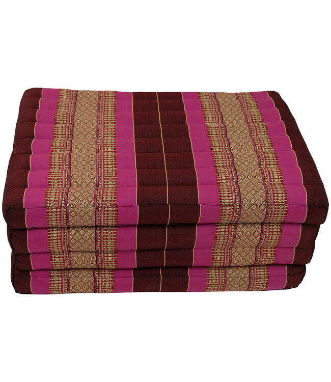 Matelas Thaï Pliable en Coton et Kapok XXXL - 80x200cm - Rose