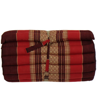 Fine Asianliving Matelas Thaï Enroulable en Coton et Kapok 190x50x4.5cm Rouge