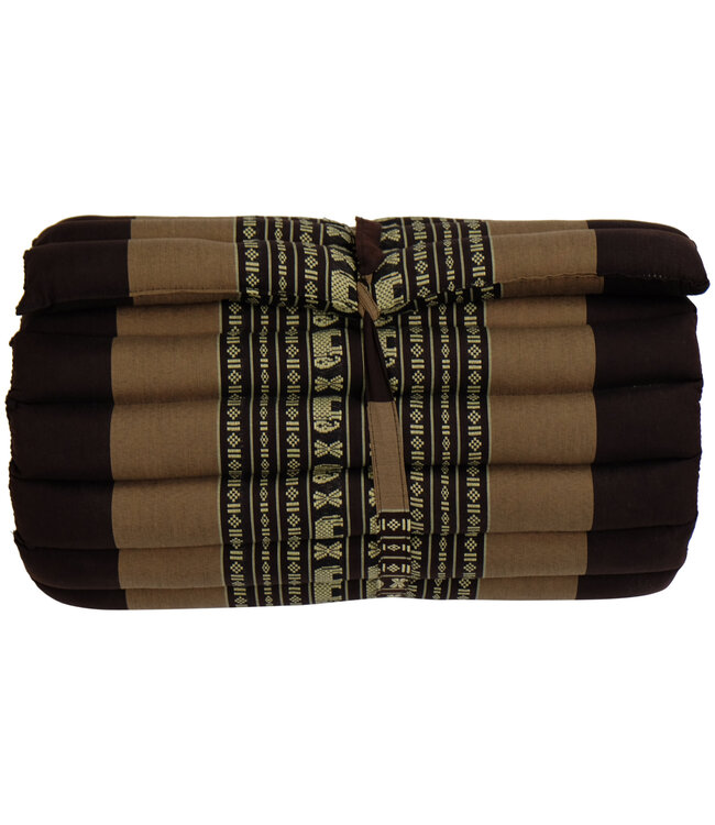 Matelas Thaï Enroulable en Coton et Kapok - 50x190cm - Brun
