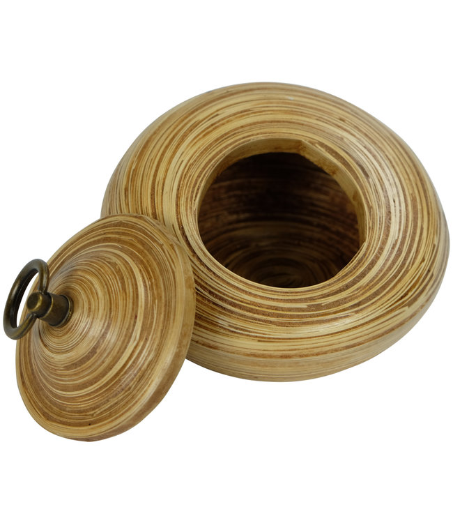 Thaise Pot Met Deksel Bamboe 8 inch Handgemaakt in Thailand Naturel