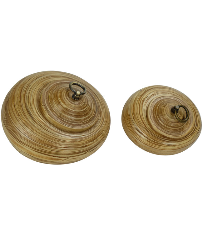 Pot Décoratif en Bambou avec Couvercle Natural 8 puces Fait Main en Thaïlande