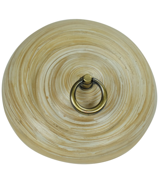 Thaise Pot Met Deksel Bamboe 8 inch Handgemaakt in Thailand Wit