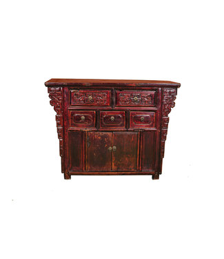 Fine Asianliving Fine Asianliving Armadietto Cinese Antico Rosso L113xP42xA86cm