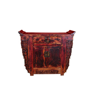 Fine Asianliving Armoire Chinoise Antique Sculpté à la Main L110xP43xH91cm