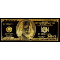 Dollar Note Zwart Goud Digitale Print B150xH60cm Spiegel