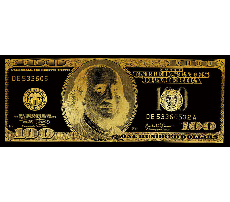 Dollar Note Black Gold Digitalprint W150xH60cm Mirror