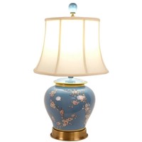 Oriental Table Lamp Porcelain Hand-Painted Ginger Pot Blue W38xD38xH53cm