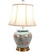 Chinese Table Lamp Turquoise Handpainted Flowers D35xH63cm