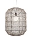 Lampe á Suspension Papier Corde Tissé Noir Mat D.42xH60cm