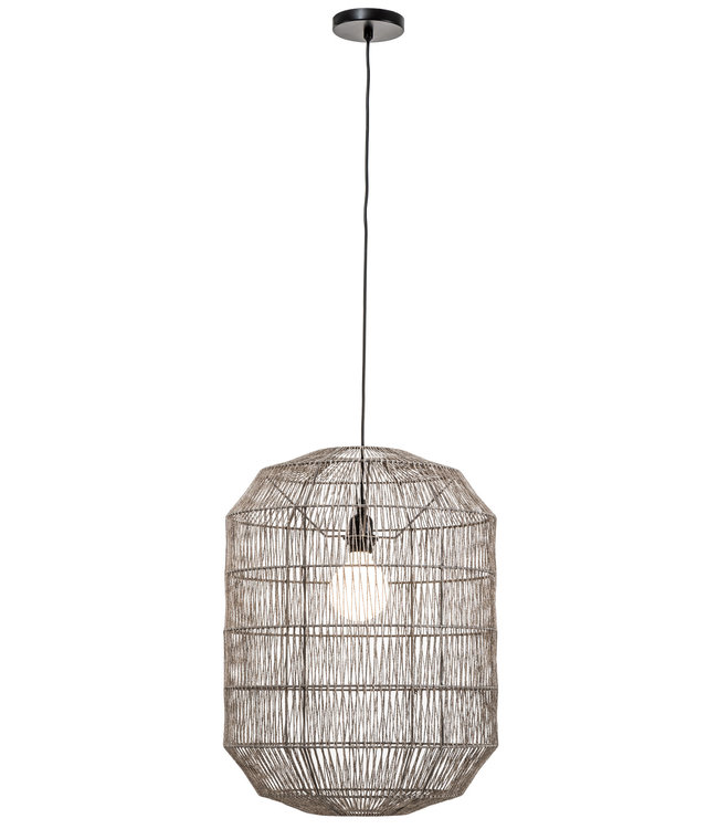 Pendelleuchte Hängelampe Seil Gesponnenes Mattschwarz D42xH60cm