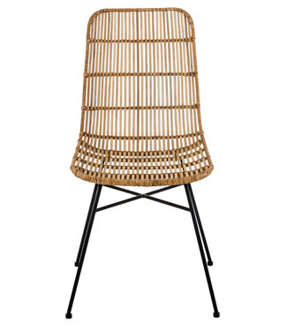 Fine Asianliving Rieten Eetkamerstoel Metaal Frame 48x58xH88cm
