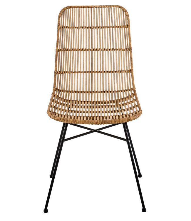 Dining Chair Rattan Wicker Weaved Metal Frame W48xD58xH88cm