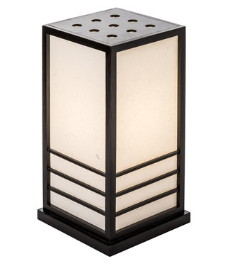 Fine Asianliving Lampada da Tavolo Giapponese in Legno e Carta Shoji Nera Grande - Miyazaki L22xP22xA40cm