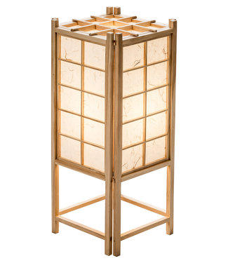 Fine Asianliving Lámpara de Mesa Japonesa de Madera y Papel de Arroz Tatamilite A19xP19xA45.5cm Natural