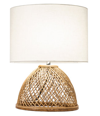 Fine Asianliving Lampe de Table en Osier avec Tissé Jute Ombre D.30xH54cm