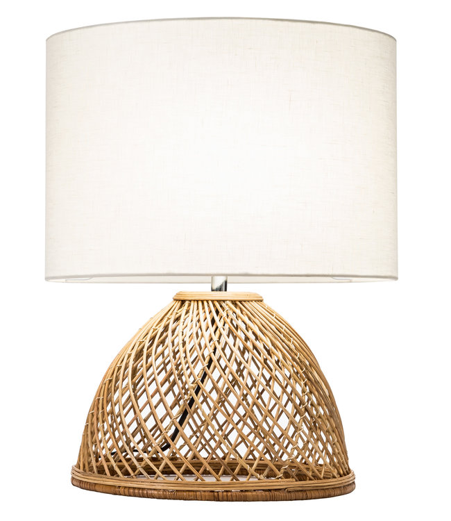 Lampe de Table en Osier avec Tissé Jute Ombre D.30xH54cm