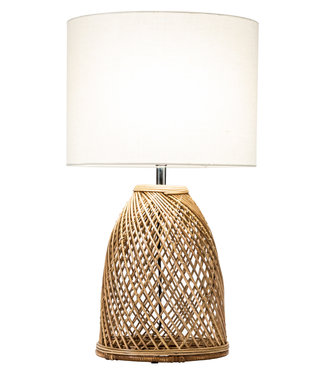 Fine Asianliving Lampada da Tavolo con Paralume di Juta Vimini Intrecciato D35xA54cm