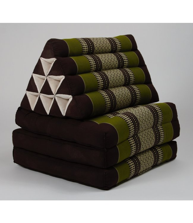 Colchón Tailandés de 3 Pliegues con Cojín Triangular Plegable 50x175x8cm Verde